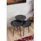 Nesting Table (3 Pieces) Siyah Mermer Desenli 3Lü Tel Ayaklı Yuvarlak Zigon Sehpa Grey
Black