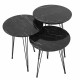 Nesting Table (3 Pieces) Siyah Mermer Desenli 3Lü Tel Ayaklı Yuvarlak Zigon Sehpa Grey
Black