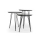 Nesting Table (3 Pieces) Siyah Mermer Desenli 3Lü Tel Ayaklı Yuvarlak Zigon Sehpa Grey
Black