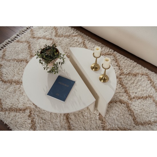 Coffee Table Orion - Wood White Wood White Hanah Home Coffee Table Orion - Wood White Wood White
