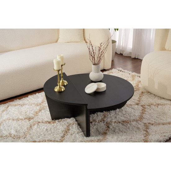 Coffee Table Orion - Wood Black Wood Black Hanah Home Coffee Table Orion - Wood Black Wood Black