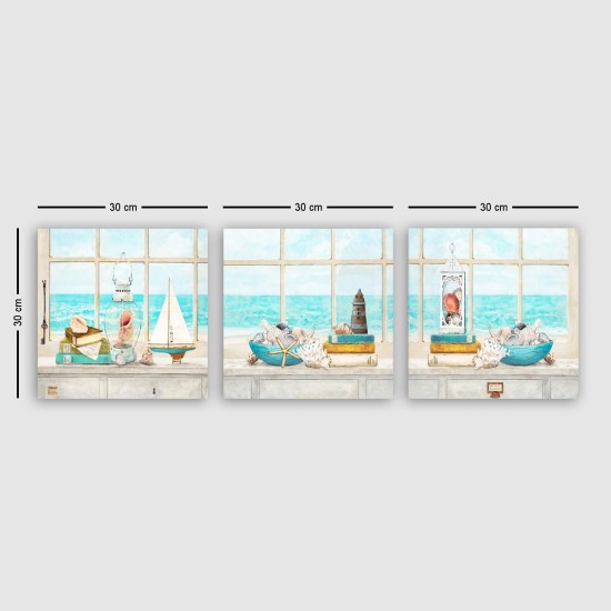 Decorative Canvas Painting (3 Pieces) dr9009 Multicolor