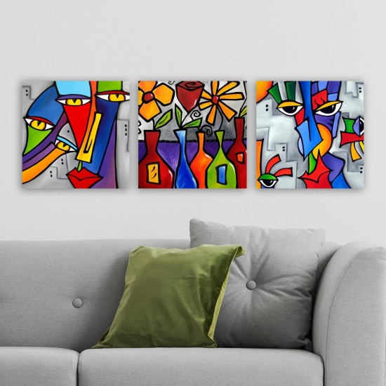 Decorative Canvas Painting (3 Pieces) DRPRC02 Multicolor Decorative Canvas Painting (3 Pieces) DRPRC02 Multicolor