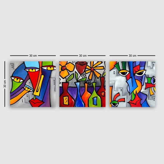 Decorative Canvas Painting (3 Pieces) DRPRC02 Multicolor Decorative Canvas Painting (3 Pieces) DRPRC02 Multicolor