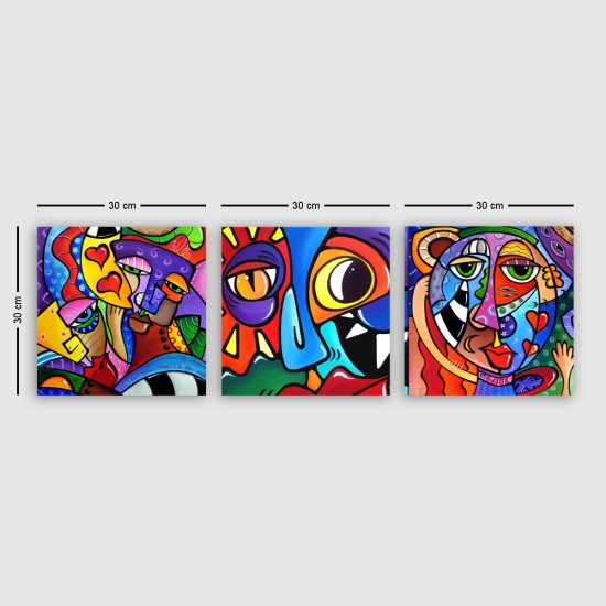 Decorative Canvas Painting (3 Pieces) pmdr40 Multicolor Decorative Canvas Painting (3 Pieces) pmdr40 Multicolor