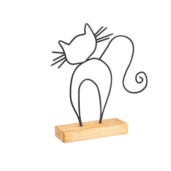 Aberto Design Decorative Object Cat - Black Black