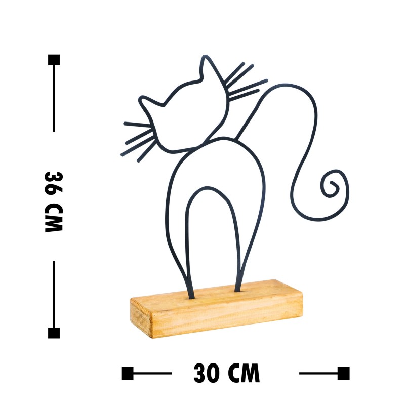 Aberto Design Decorative Object Cat - Black Black