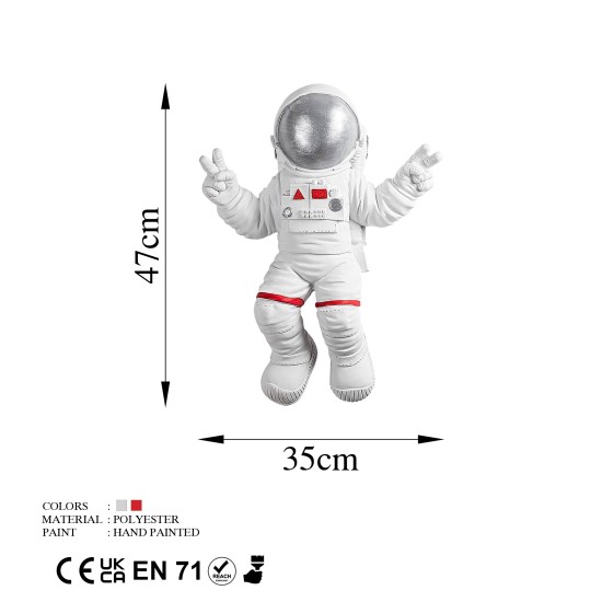 Decorative Wall Accessory Peace Sign Astronaut - 2 White
Grey Wallxpert Decorative Wall Accessory Peace Sign Astronaut - 2 White
Grey