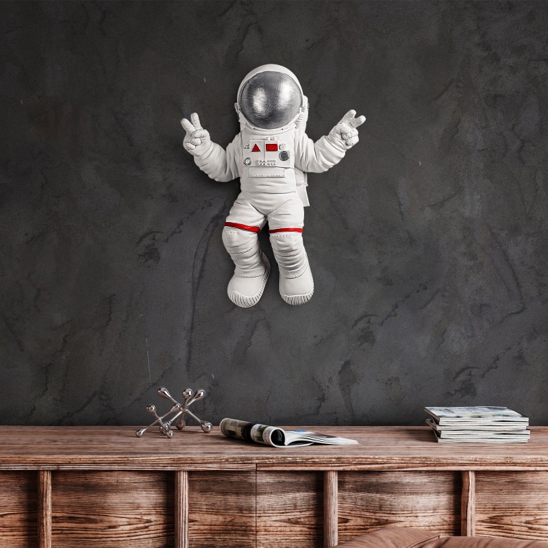 Wallxpert Decorative Wall Accessory Peace Sign Astronaut - 2 White
Grey