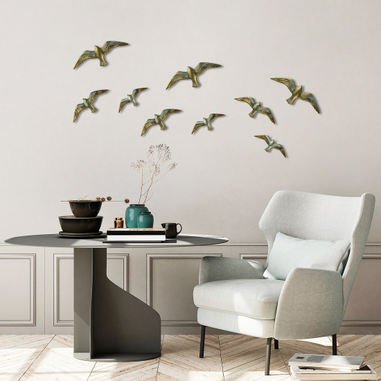 Aberto Design Decorative Wall Accessory Flying Seagulls - 1 Gold
