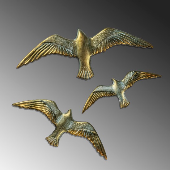 Aberto Design Decorative Wall Accessory Flying Seagulls - 1 Gold