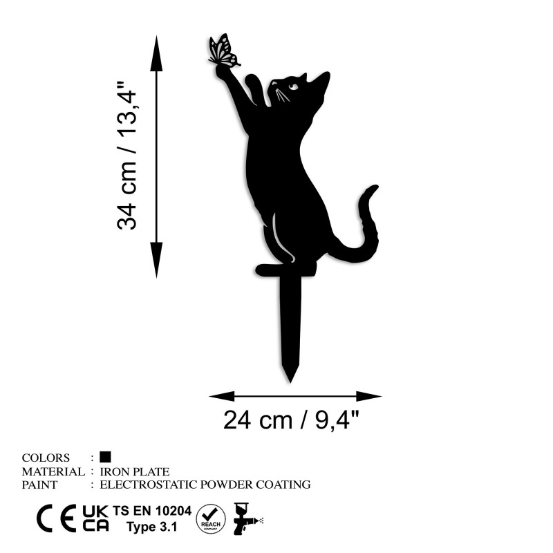 Aberto Design Decorative Object Cat 01 Black