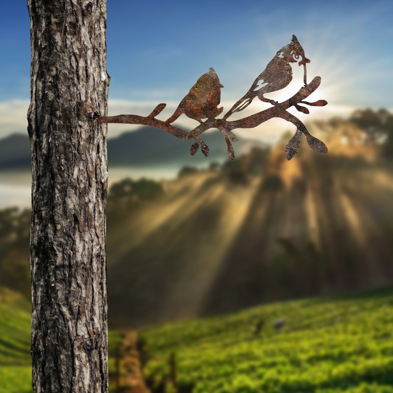 Aberto Design Decorative Object Bird On The Branch 07 - Brown Brown