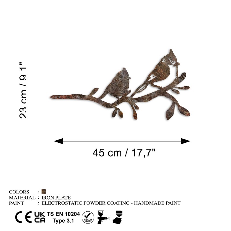 Aberto Design Decorative Object Bird On The Branch 07 - Brown Brown