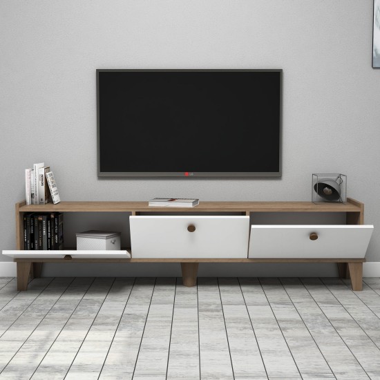 Έπιπλο Τηλεόρασης Sumer E3620 - 178x34,6x44,8εκ - Χρώμα Δρυς Λευκό Έπιπλο Τηλεόρασης Sumer E3620 - 178x34,6x44,8εκ - Χρώμα Δρυς Λευκό