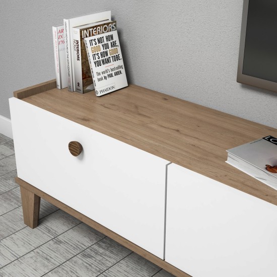 Έπιπλο Τηλεόρασης Sumer E3620 - 178x34,6x44,8εκ - Χρώμα Δρυς Λευκό Έπιπλο Τηλεόρασης Sumer E3620 - 178x34,6x44,8εκ - Χρώμα Δρυς Λευκό