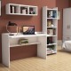 Hanah Home Study Desk & Bookshelf Hera White