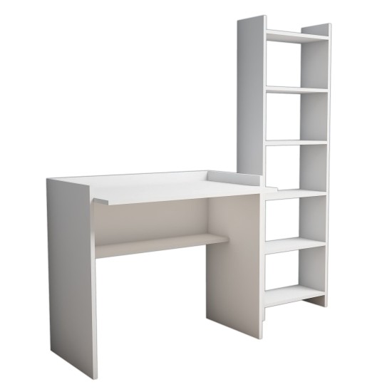 Hanah Home Study Desk & Bookshelf Karma White