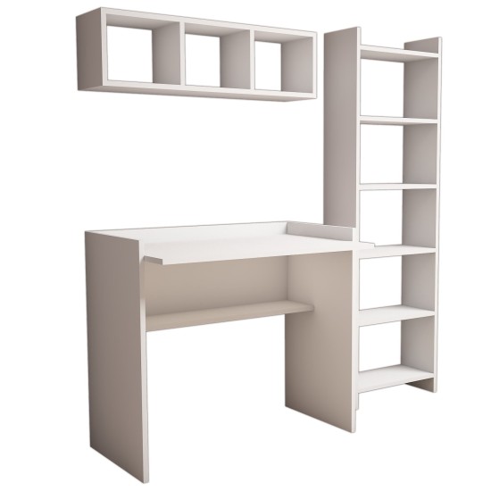 Study Desk & Bookshelf Matilda White Hanah Home Study Desk & Bookshelf Matilda White