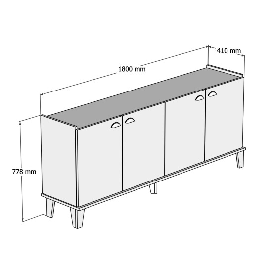 Μπουφές Sumer 180x41x77,8εκ H3030 Χρώμα Δρυς και Υφή Μαρμάρου Μπουφές Sumer 180x41x77,8εκ H3030 Χρώμα Δρυς και Υφή Μαρμάρου