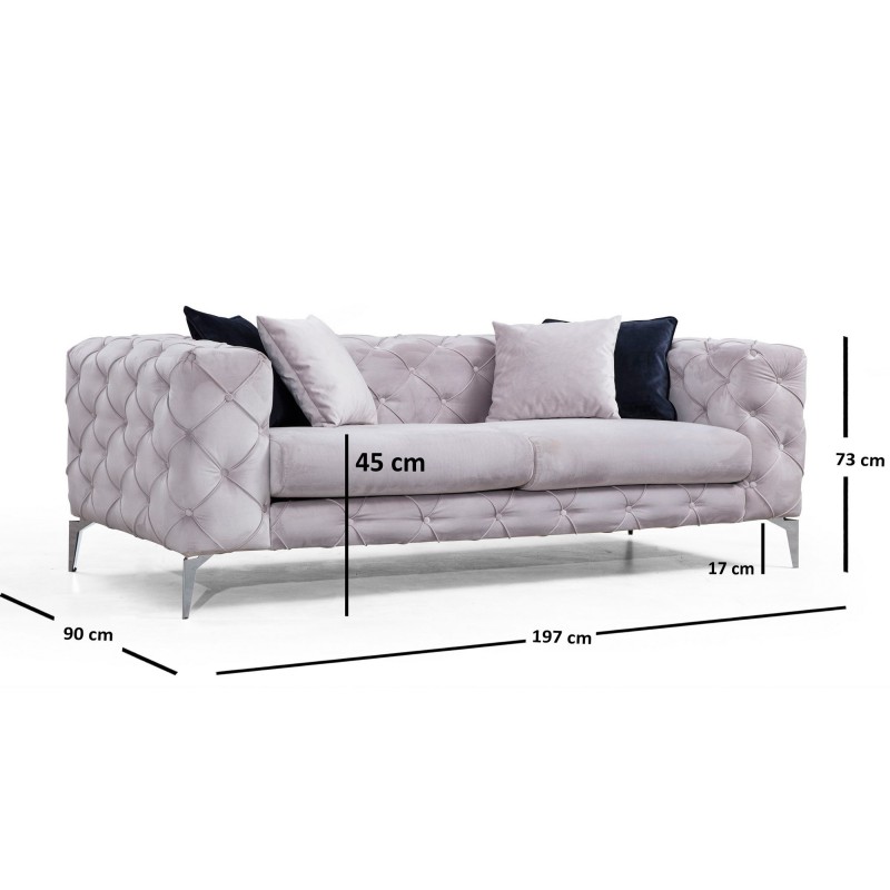 Atelier del Sofa 2-Seat Sofa Como - Light Grey Light Grey