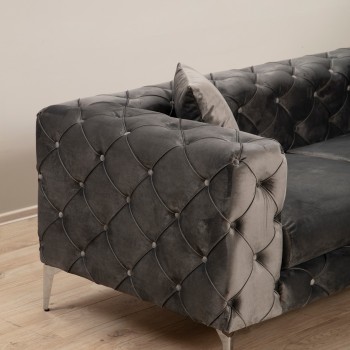 Καναπές 3θέσιος Chesterfield Como - Anthracite