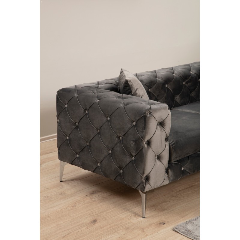 Καναπές 3θέσιος Chesterfield Como - Anthracite