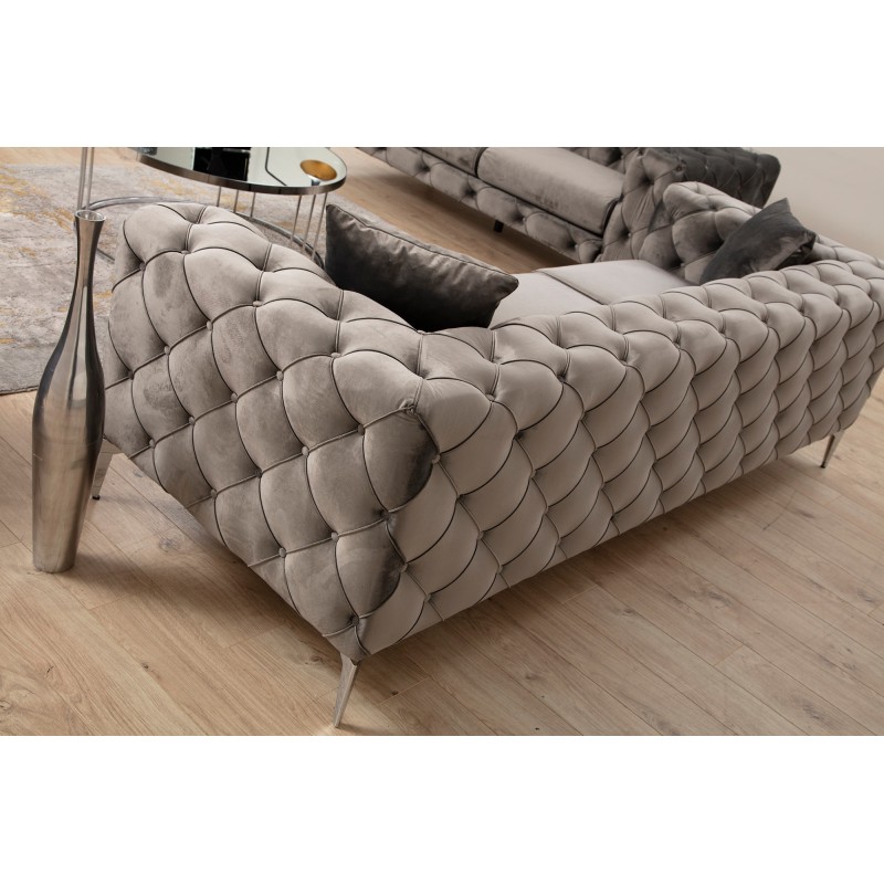 Καναπές 3θέσιος Chesterfield Como - Anthracite