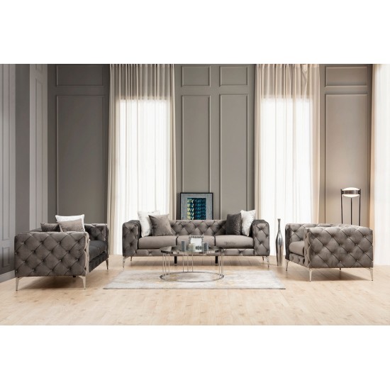 Καναπές 3θέσιος Chesterfield Como - Anthracite