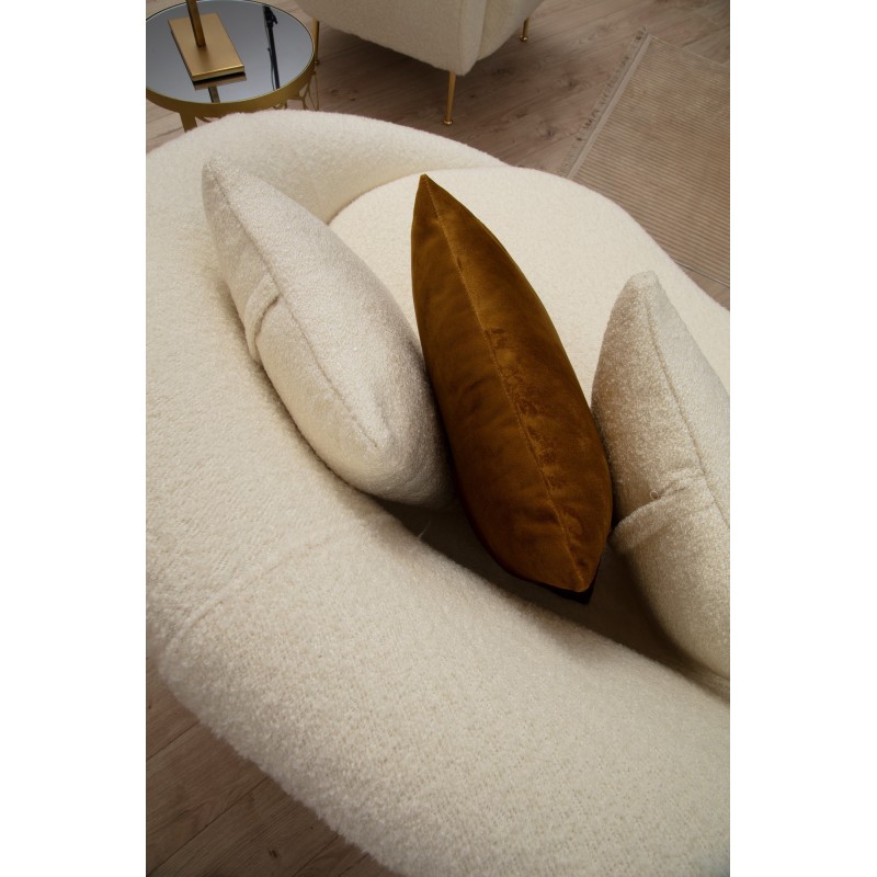 Τριθέσιος Καναπές Eses - Χρώμα Cream με Μπουκλέ Ύφασμα - 255x120x85εκ