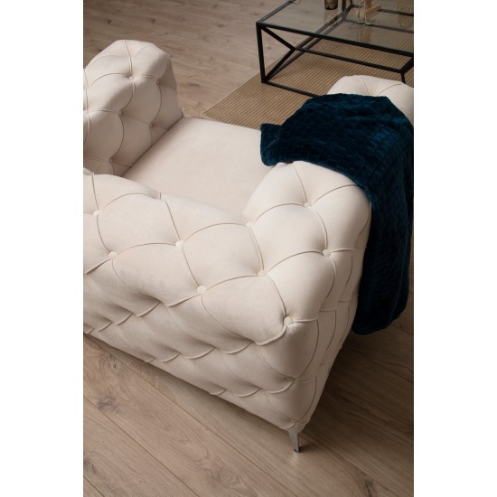 Wing Chair Como - Ecru Ecru Atelier del Sofa Wing Chair Como - Ecru Ecru