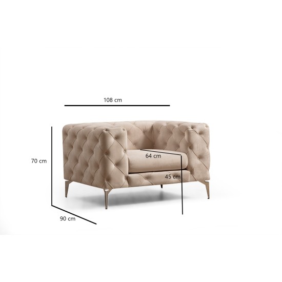 Wing Chair Como - Ecru Ecru Atelier del Sofa Wing Chair Como - Ecru Ecru