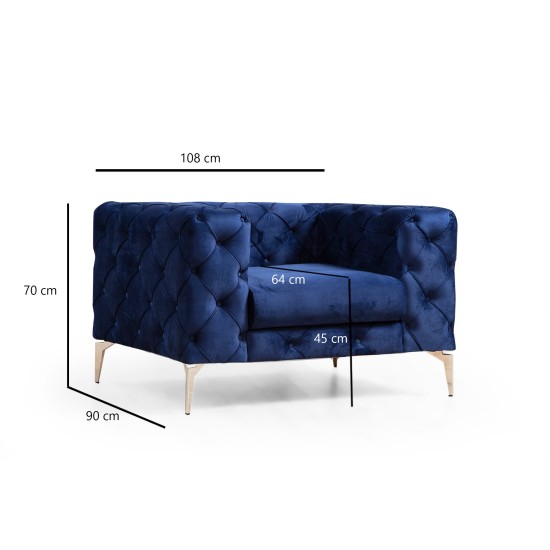 Wing Chair Como - Navy Blue Navy Blue Wing Chair Como - Navy Blue Navy Blue