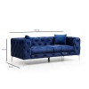 Atelier del Sofa 2-Seat Sofa Como - Navy Blue Navy Blue