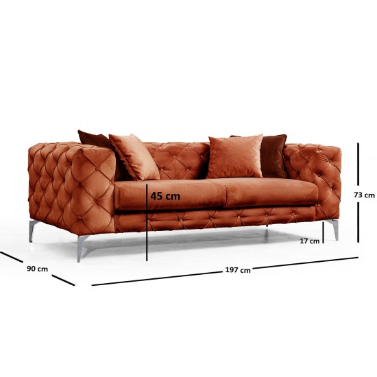 2-Seat Sofa Como - Orange Orange Atelier del Sofa 2-Seat Sofa Como - Orange Orange
