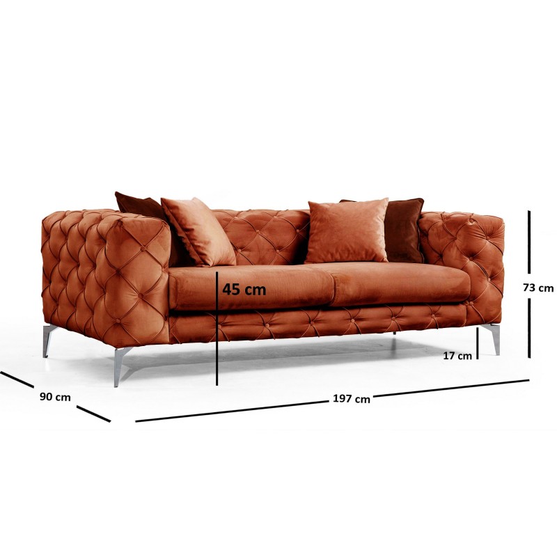 Atelier del Sofa 2-Seat Sofa Como - Orange Orange