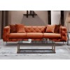 Καναπές Chesterfield 3θέσιος Como 237x90x70εκ - Orange