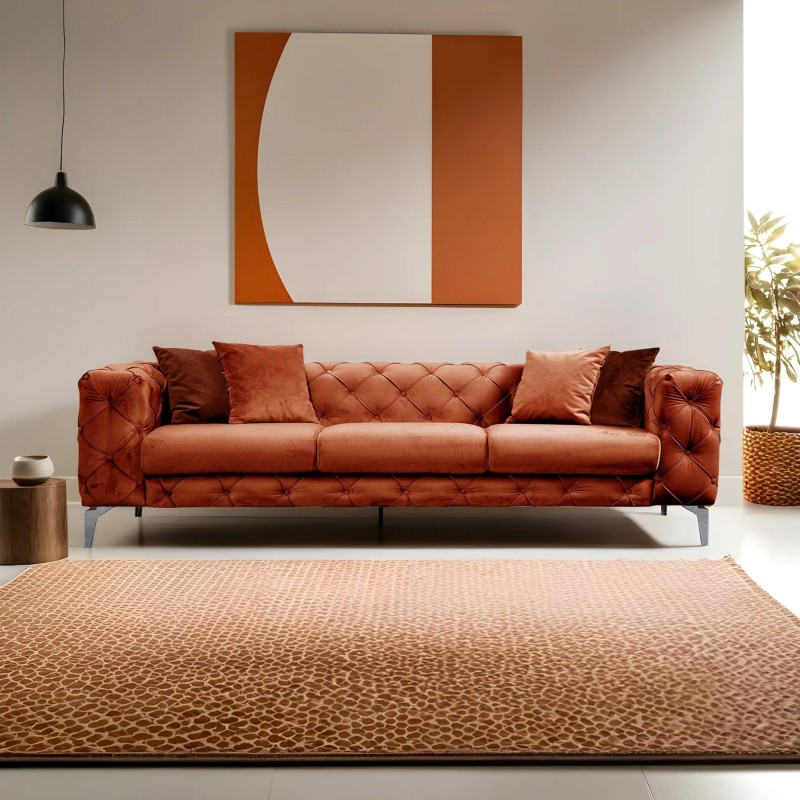 Καναπές Chesterfield 3θέσιος Como 237x90x70εκ - Orange