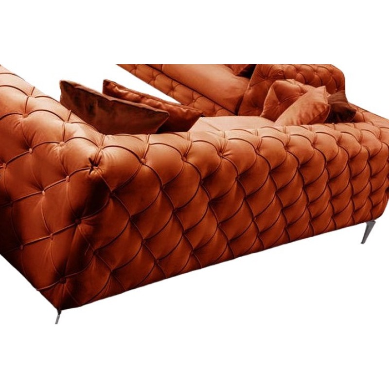 Καναπές Chesterfield 3θέσιος Como 237x90x70εκ - Orange