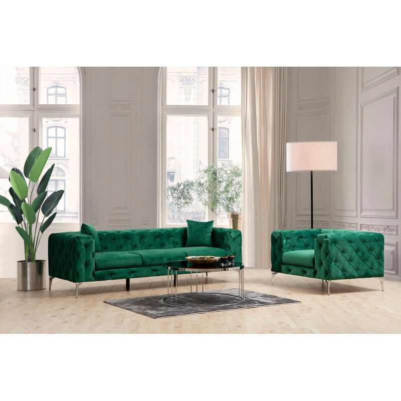 Καναπές Chesterfield 3θέσιος Como 237x90x70εκ - Green