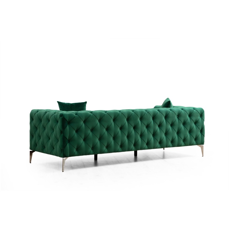 Καναπές Chesterfield 3θέσιος Como 237x90x70εκ - Green