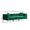 Καναπές Chesterfield 3θέσιος Como 237x90x70εκ - Green