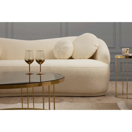 Καναπές 3θέσιος Ancona 225x98x76εκ - Cream