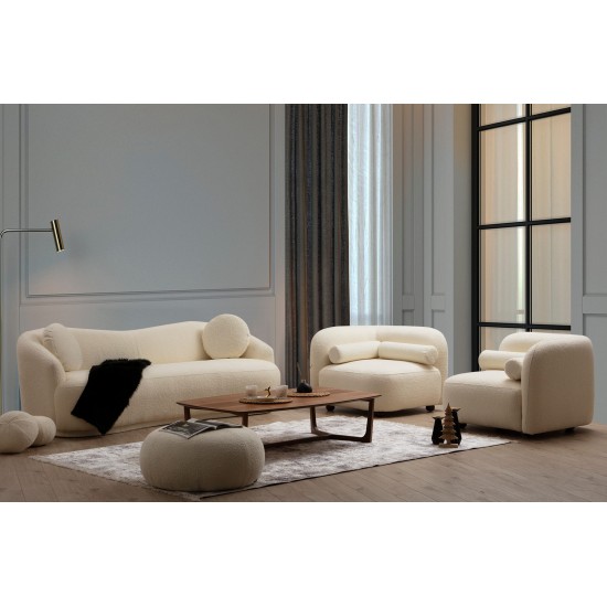 Καναπές 3θέσιος Ancona 225x98x76εκ - Cream