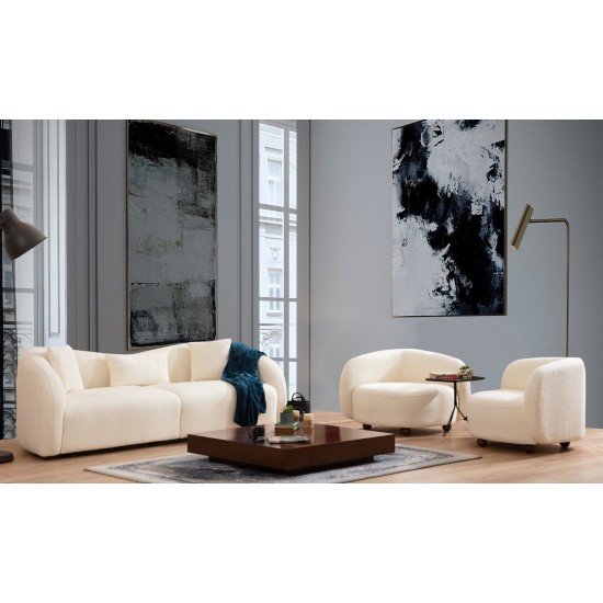 Καναπές 3θέσςιος Venedik 236x91x76εκ - Cream Καναπές 3θέσςιος Venedik 236x91x76εκ - Cream