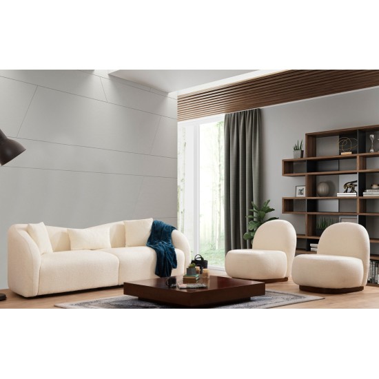 Καναπές 3θέσςιος Venedik 236x91x76εκ - Cream Καναπές 3θέσςιος Venedik 236x91x76εκ - Cream