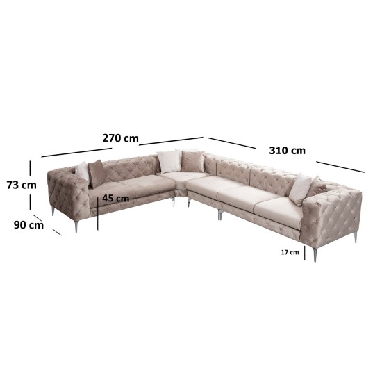 Corner Sofa Como Corner Left - Beige Beige Corner Sofa Como Corner Left - Beige Beige