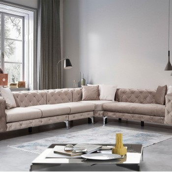 Corner Sofa Como Corner Right - Beige Beige