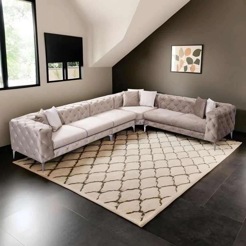 Corner Sofa Como Corner Right - Beige Beige