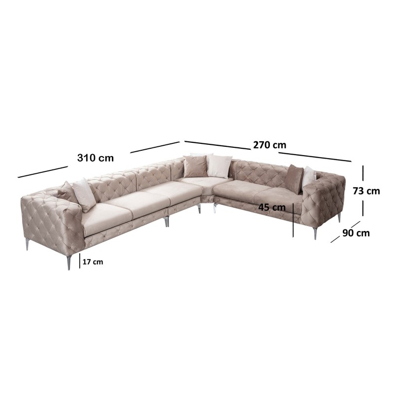 Corner Sofa Como Corner Right - Beige Beige